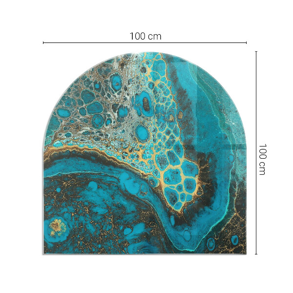 Halfovale vloerplaat voor houtkachel Abstract organisch patroon