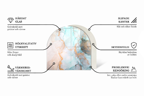 Halfovale vloerplaat openhaard Houten bord in de lay-out