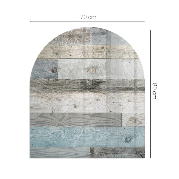 Halfovale vloerplaat voor houtkachel Planken in verschillende tinten