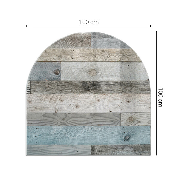 Halfovale vloerplaat voor houtkachel Planken in verschillende tinten