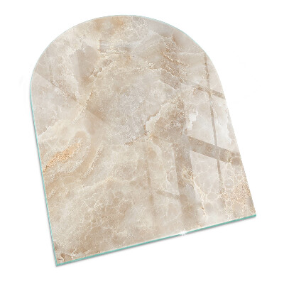 Halfovale plaat voor onder kachel Natuursteenpatroon