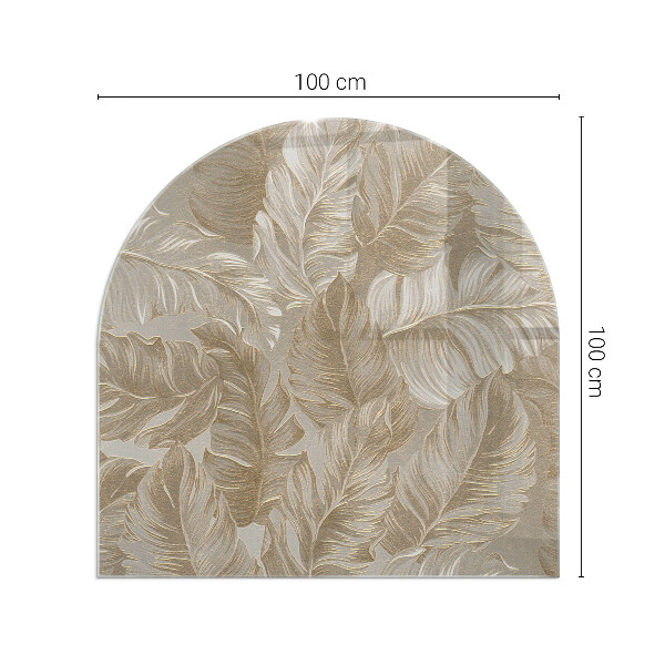Halfovale vloerplaat openhaard Bladeren in subtiele patronen