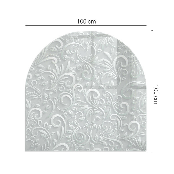 Halfovale vloerplaat openhaard Elegant plantenpatroon