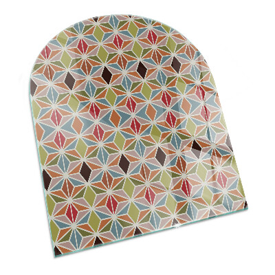 Halfovale vloerplaat openhaard Veelhoekige patronen in een raster