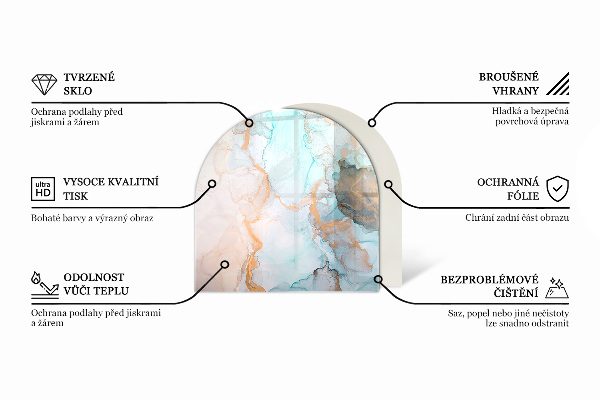 Halfovale vloerplaat openhaard Veelhoekige patronen in een raster