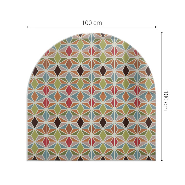 Halfovale vloerplaat openhaard Veelhoekige patronen in een raster