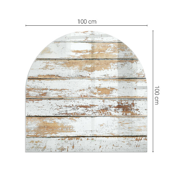 Halfovale vloerplaat voor houtkachel Beschadigd houten bord
