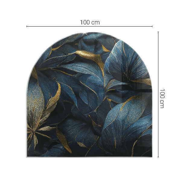 Halfovale vloerplaat openhaard Elegante bladeren in textuur