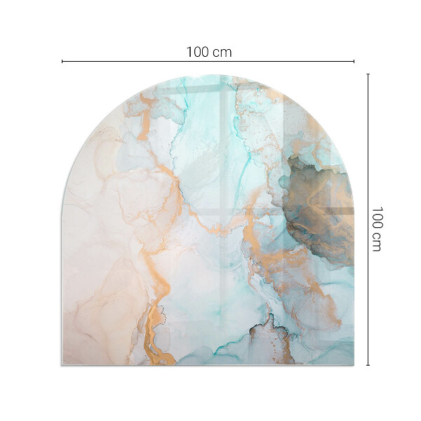 Halfovale vloerplaat voor houtkachel Abstract vloeibaar patroon
