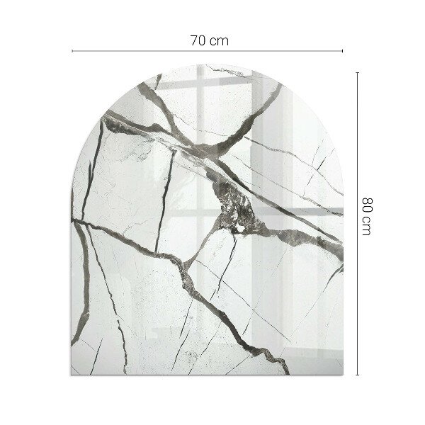 Halfovale plaat voor onder kachel Marmeraderpatroon