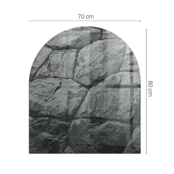 Halfovale vloerplaat openhaard Natuursteenpatroon