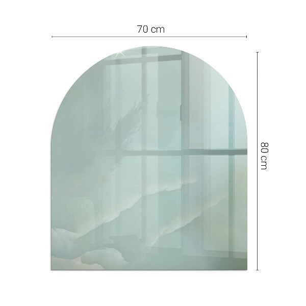 Halfovale vloerplaat voor houtkachel Fijn marmerpatroon