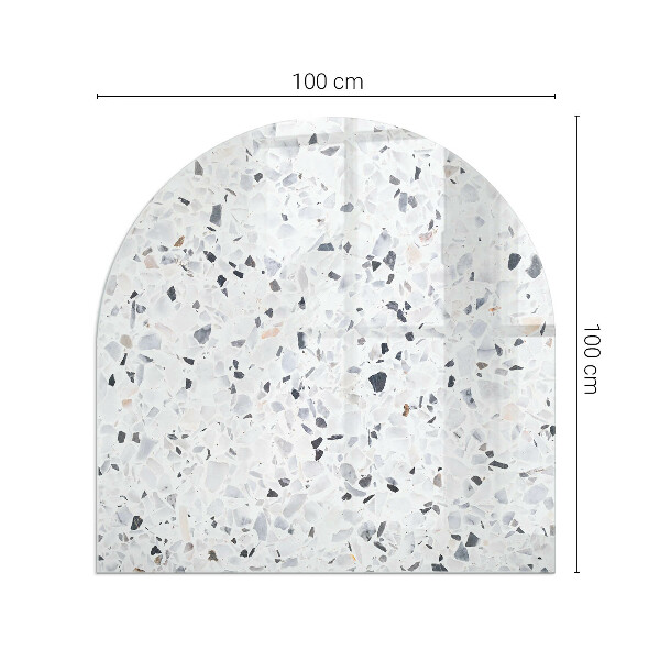 Halfovale vloerplaat voor houtkachel Steenpatroon met deeltjes