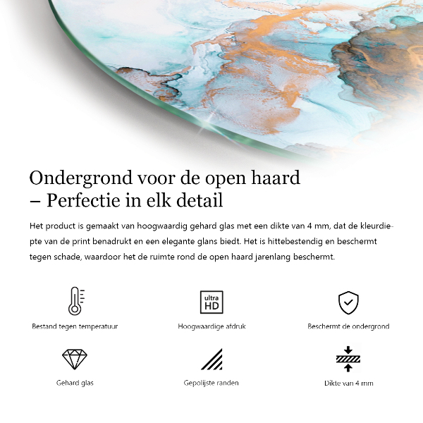 Halfovale vloerplaat voor houtkachel Kleur Zwart