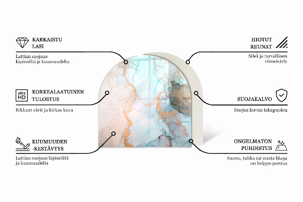 Halfovale vloerplaat openhaard Kleur Wit