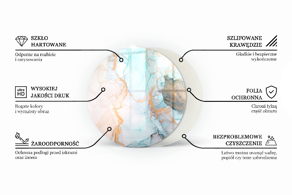 Ronde onderplaat kachel Abstracte wolk van vaste stoffen