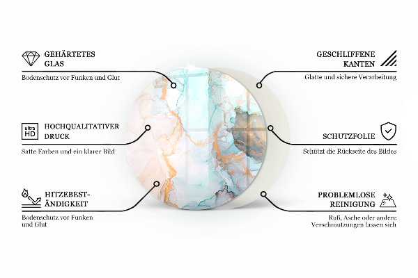 Ronde onderplaat kachel Abstracte wolk van vaste stoffen