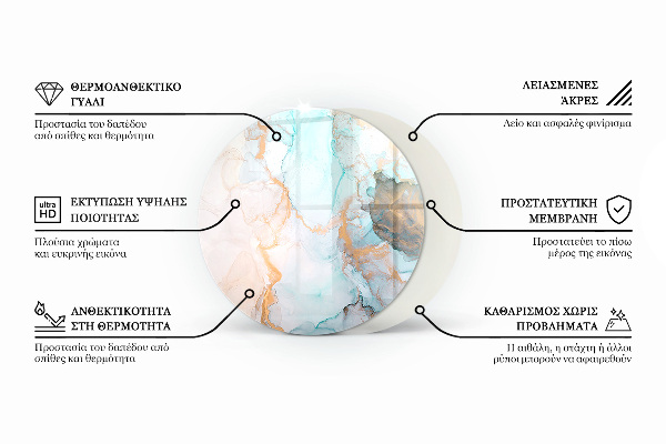 Ronde onderplaat kachel Abstracte wolk van vaste stoffen