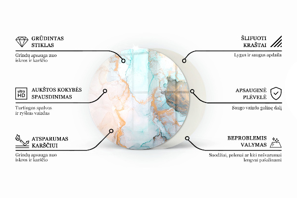 Ronde onderplaat kachel Abstracte wolk van vaste stoffen