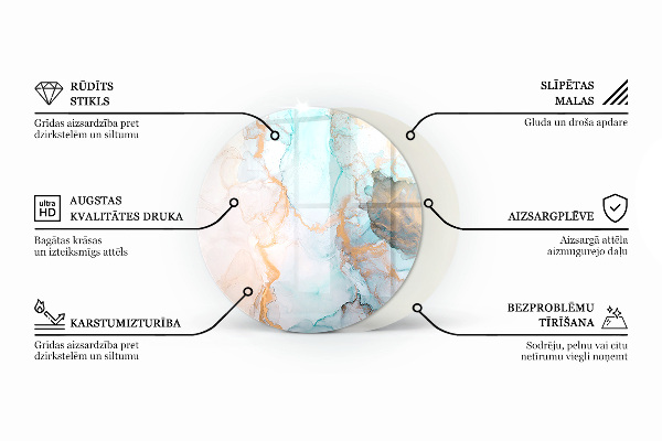 Ronde onderplaat kachel Abstracte wolk van vaste stoffen