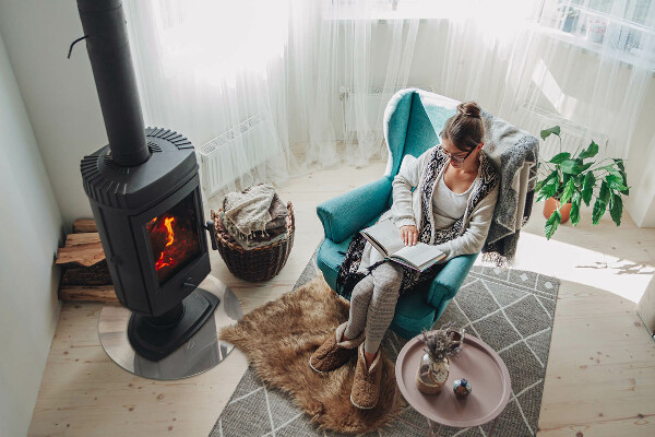 Ronde onderplaat kachel Natuurlijk marmerpatroon