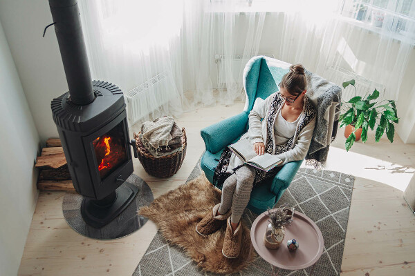 Ronde onderplaat kachel Ruwe oppervlaktetextuur