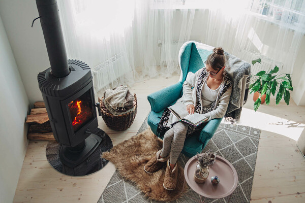 Ronde plaat voor onder houtkachel Steenoppervlaktetextuur