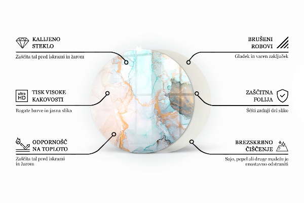 Ronde plaat onder houtkachel Geometrie met hout