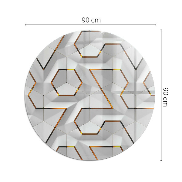 Ronde onderplaat kachel 3D geometrisch patroon
