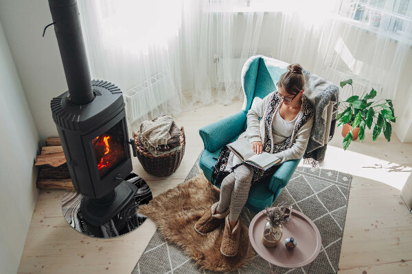 Ronde plaat voor onder houtkachel Abstracte golven en lijnen