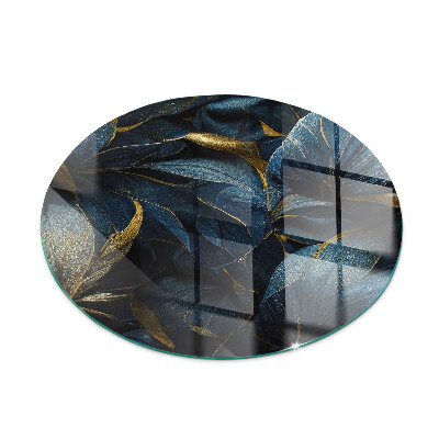 Ronde onderplaat kachel Elegante bladeren in textuur