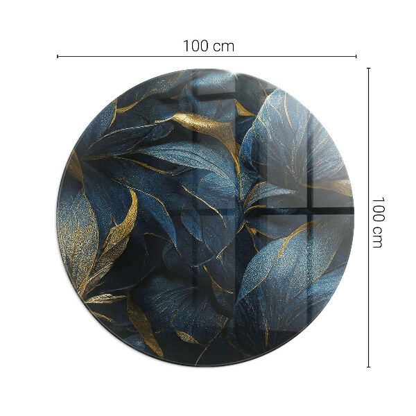 Ronde onderplaat kachel Elegante bladeren in textuur