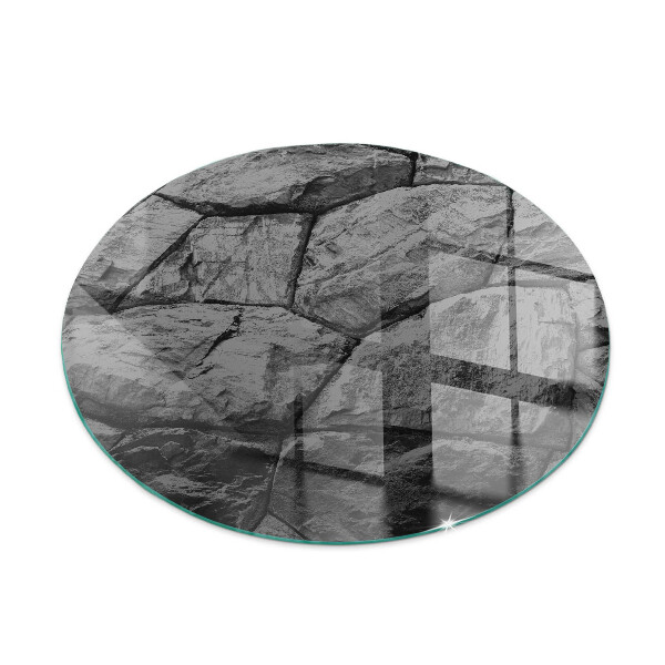 Ronde onderplaat kachel Natuursteenpatroon
