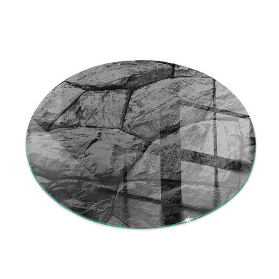 Ronde onderplaat kachel Natuursteenpatroon