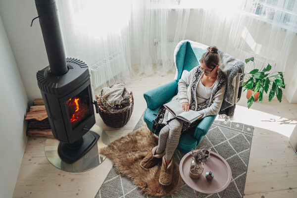 Ronde onderplaat kachel Abstract marmerpatroon