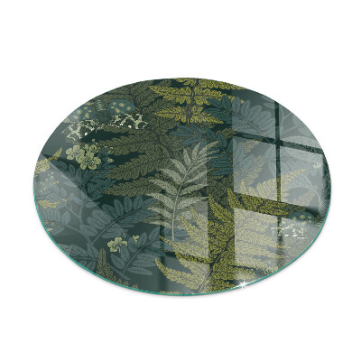 Ronde plaat onder houtkachel Plantenmotieven met vlinders