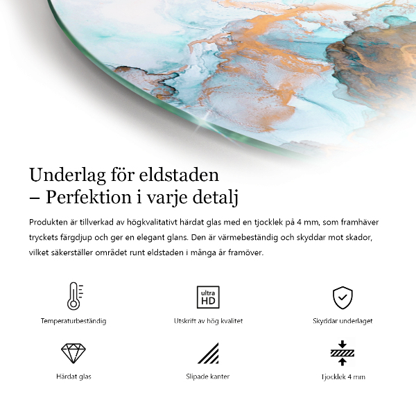 Ronde plaat onder houtkachel Kleur donkerblauw