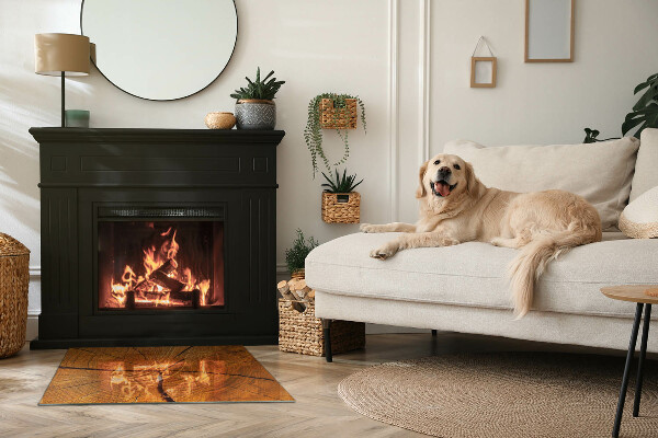 Rechthoekige vloerplaat voor houtkachel Houtnerf in dwarsdoorsnede