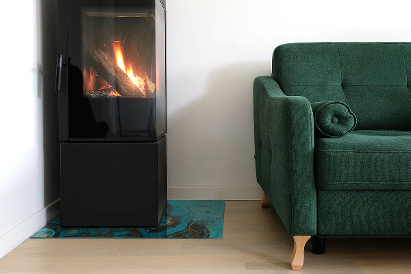 Rechthoekige vloerplaat voor kachel Abstract organisch patroon