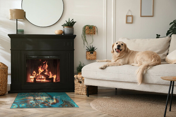 Rechthoekige vloerplaat voor kachel Abstract organisch patroon