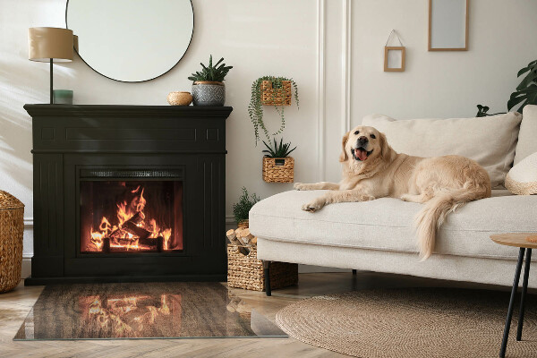 Rechthoekige vloerplaat voor kachel Natuurlijk houtpatroon