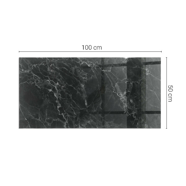 Rechthoekige vloerplaat voor kachel Elegant marmerpatroon