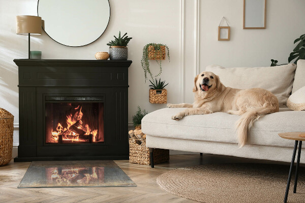 Rechthoekige vloerplaat voor houtkachel Abstract textuurpatroon