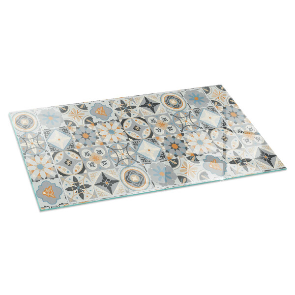 Rechthoekige vloerplaat voor kachel Mozaïekpatronen in tegels