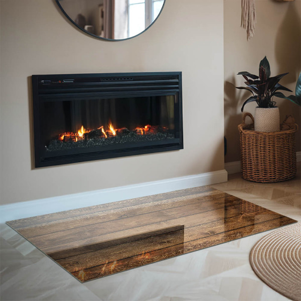 Rechthoekige vloerplaat voor kachel Houten plank met nerf