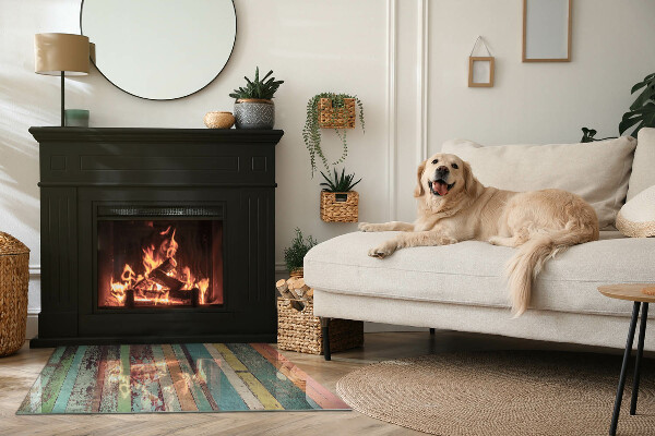 Rechthoekige vloerplaat voor houtkachel Planken in verschillende tinten