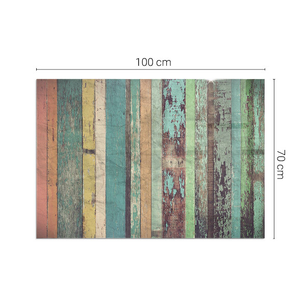 Rechthoekige vloerplaat voor houtkachel Planken in verschillende tinten