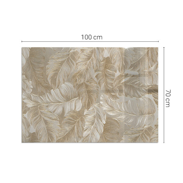 Rechthoekige vloerplaat voor houtkachel Bladeren in subtiele patronen