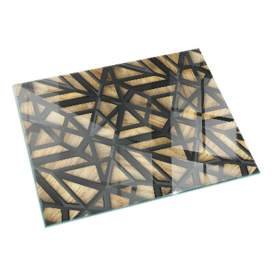 Rechthoekige kachel vloerplaat Geometrie met hout