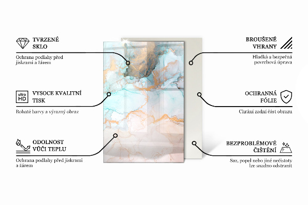 Rechthoekige vloerplaat voor houtkachel Abstract geometrisch patroon